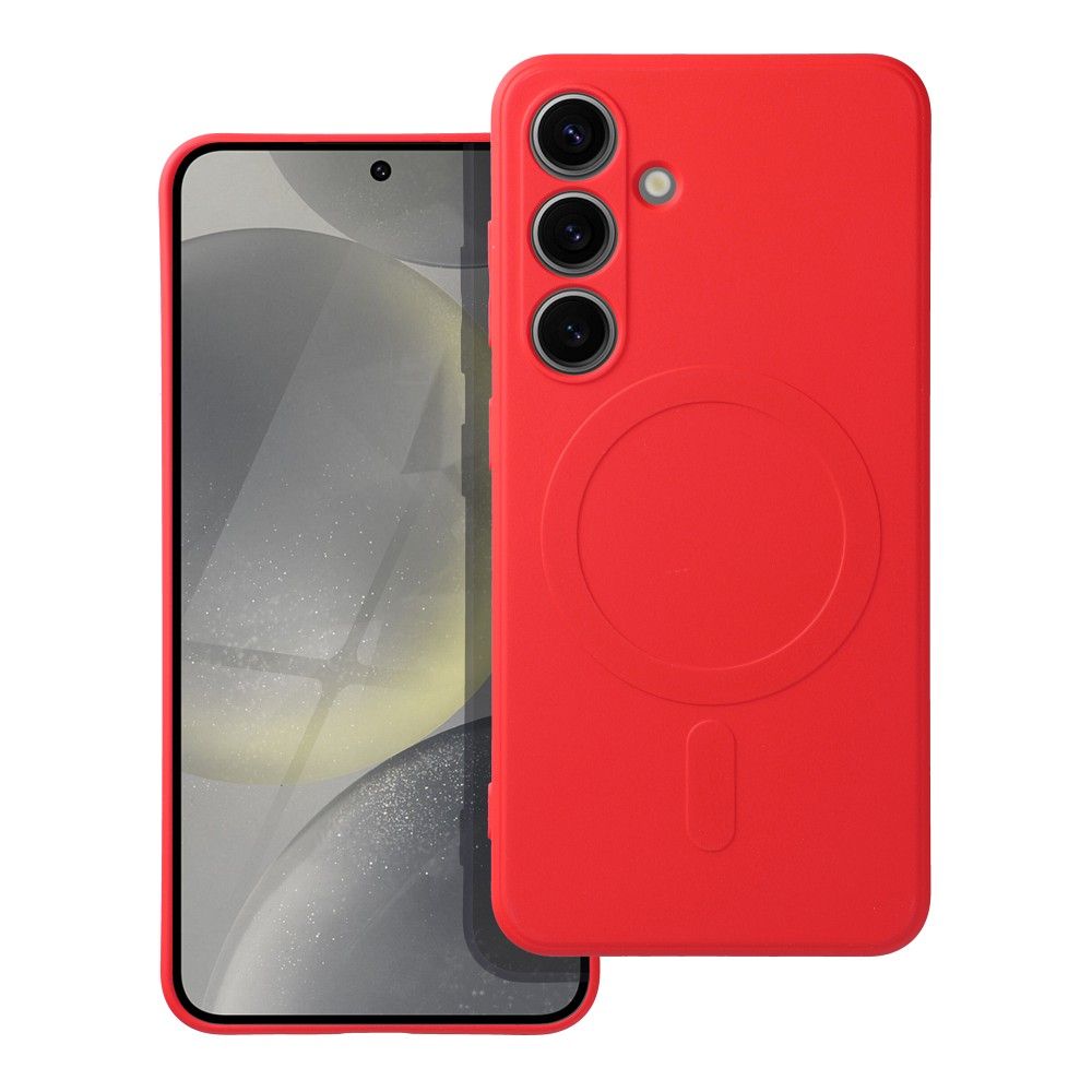 COUVERCLE POUR SAMSUNG GALAXY S24 FE HEYCASE SILICONE MAG MAGSAFE ROUGE