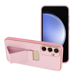 COUVERCLE POUR SAMSUNG S24 FE HEYCASE EN CUIR AVEC SUPPORT ROSE
