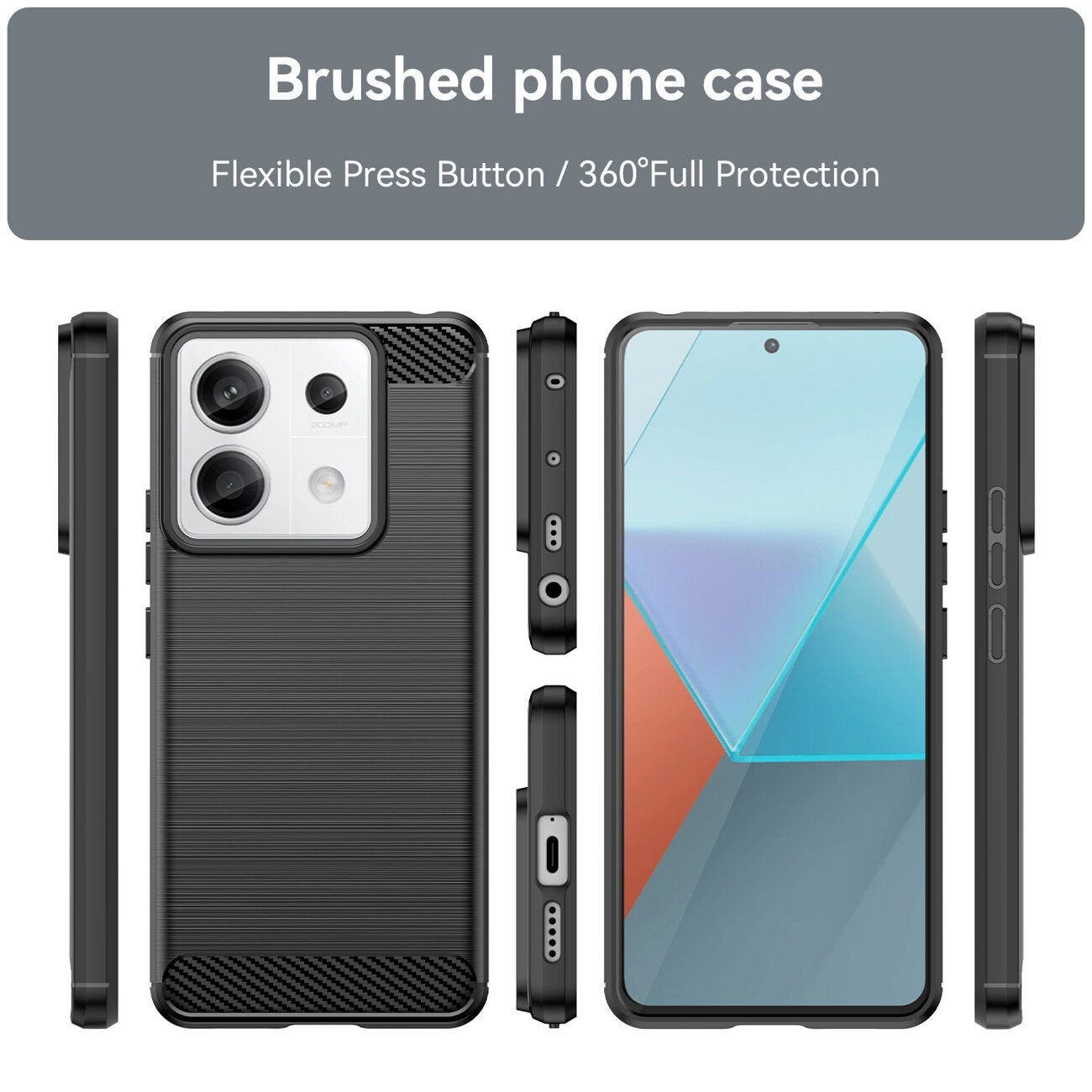 COQUE POUR XIAOMI REDMI NOTE 13 PRO 5G HEYCASE CARBONE NOIR