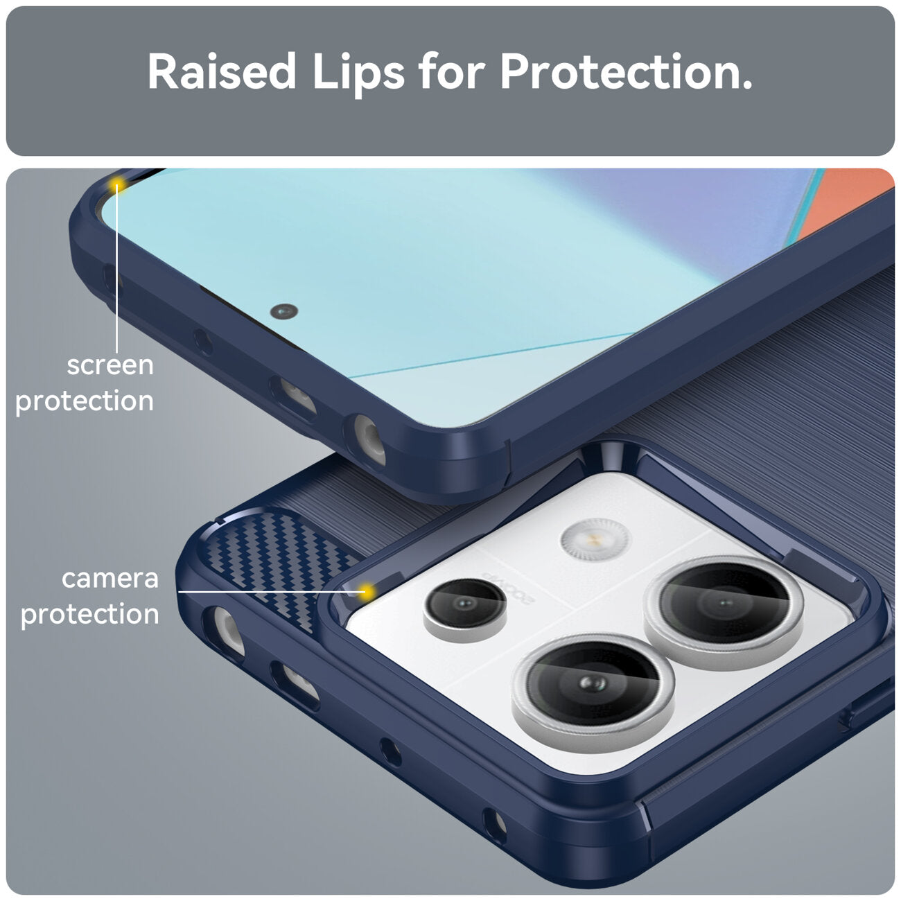 Coque HeyCase Carbon Xiaomi Redmi Note 13 Pro 5G Bleu
