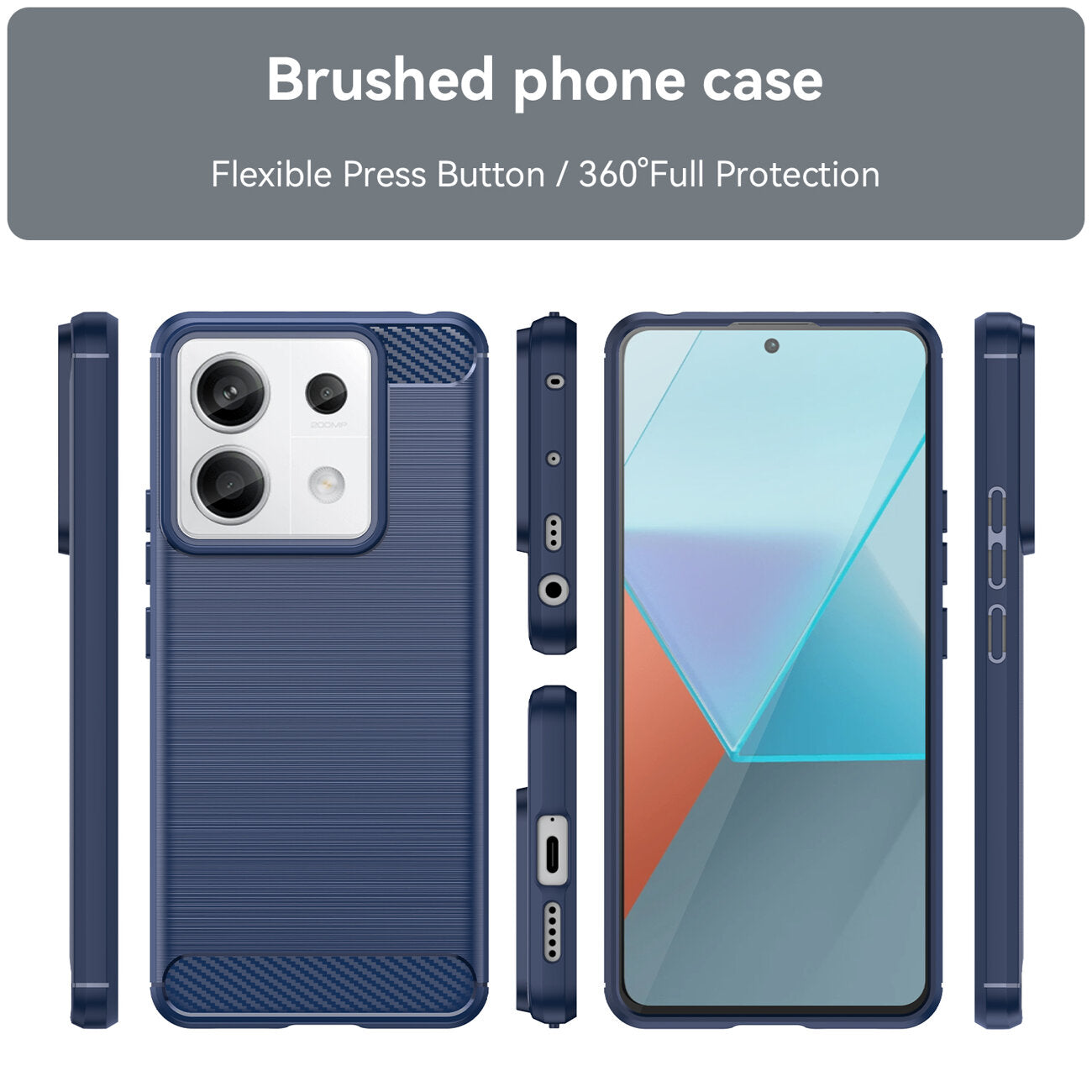 Coque HeyCase Carbon Xiaomi Redmi Note 13 Pro 5G Bleu