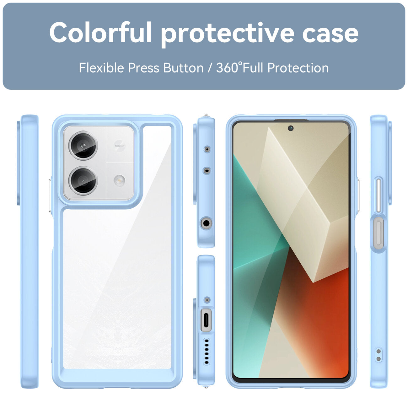 Coque HeyCase Frame Xiaomi Redmi Note 13 5G Bleue