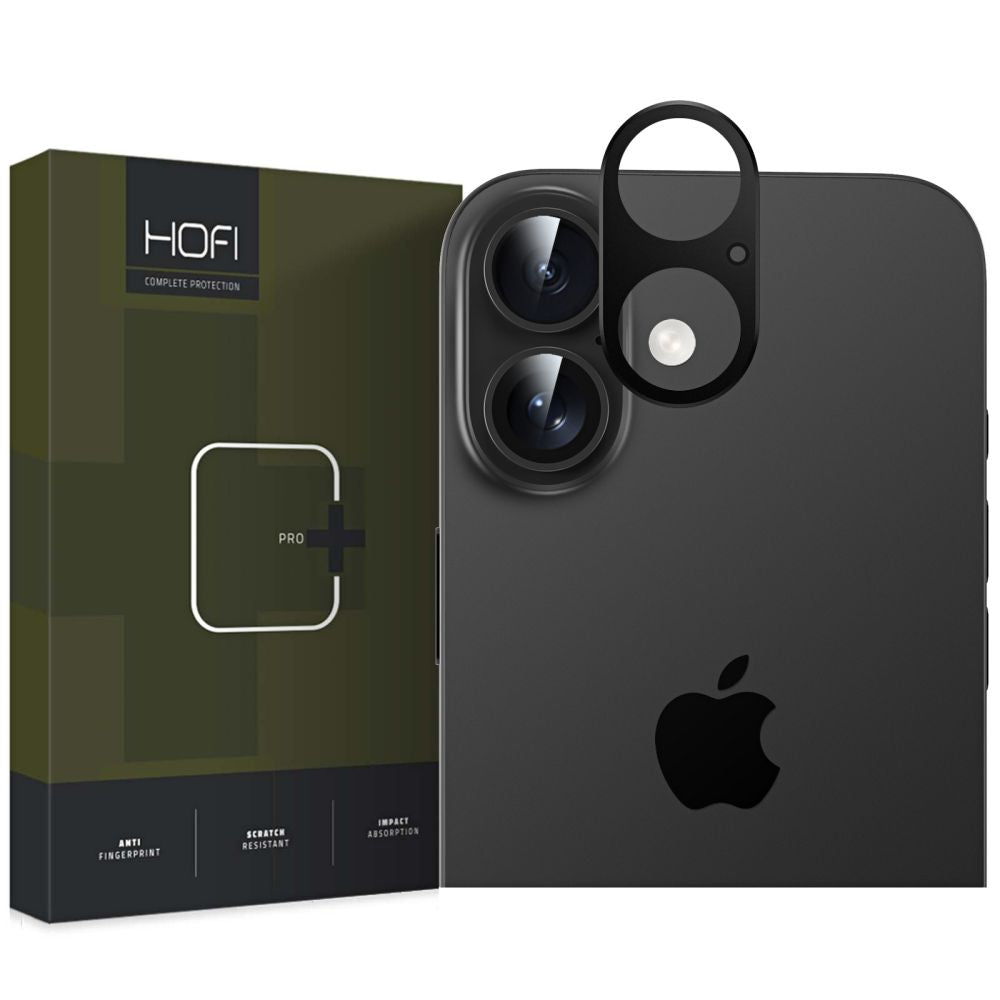 VERRE TREMPE PROTECTEUR POUR LENTILLE D'APPAREIL PHOTO SUR IPHONE 16 / 16 PLUS HOFI ALUCAM PRO+ NOIR