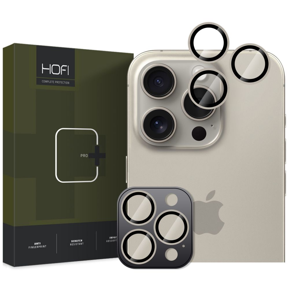 VERRE TREMPE PROTECTEUR POUR LENTILLE D'APPAREIL PHOTO HOFI CAMRING PRO+ IPHONE 16 PRO / 16 PRO MAX TITANE NATUREL