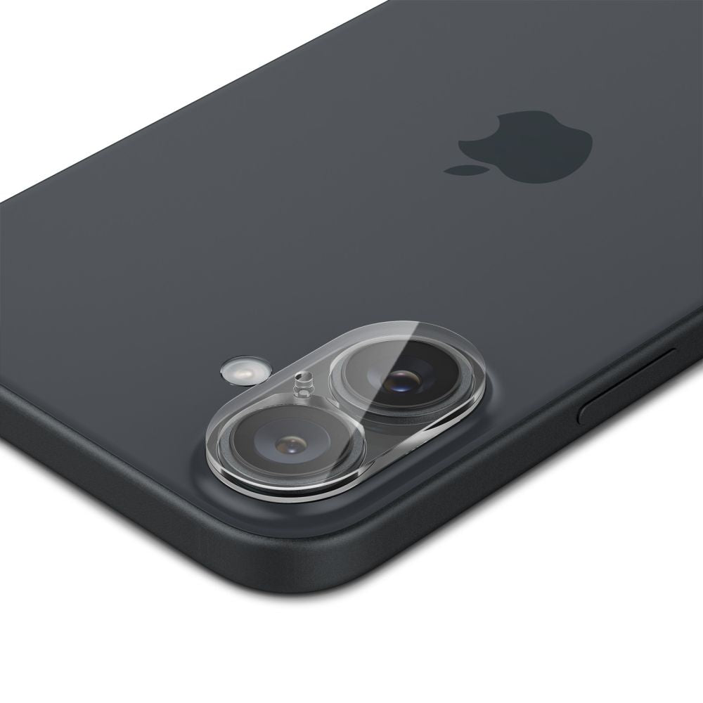 VERRE TEMPERÉ PROTECTEUR POUR LENTILLE D'APPAREIL PHOTO SPIGEN OPTIK GLAS.TR PROTECTEUR DE CAMÉRA 2-PACK IPHONE 16 / 16 PLUS CRISTAL TRANSPARENT