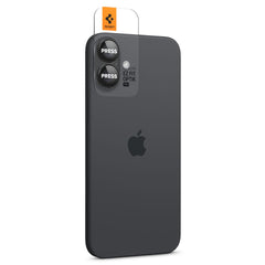 VERRE TEMPERÉ DE PROTECTION POUR LENTILLE D'APPAREIL PHOTO SPIGEN OPTIK PRO GLAS.TR "EZ FIT" PROTECTEUR D'APPAREIL PHOTO 2-PACK IPHONE 16 / 16 PLUS NOIR