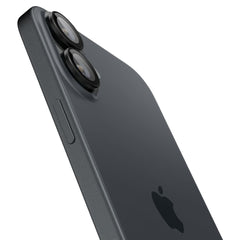VERRE TEMPERÉ DE PROTECTION POUR LENTILLE D'APPAREIL PHOTO SPIGEN OPTIK PRO GLAS.TR "EZ FIT" PROTECTEUR D'APPAREIL PHOTO 2-PACK IPHONE 16 / 16 PLUS NOIR