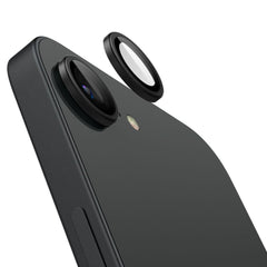 VERRE TEMPERÉ DE PROTECTION POUR LENTILLE D'APPAREIL PHOTO SPIGEN OPTIK PRO GLAS.TR "EZ FIT" PROTECTEUR D'APPAREIL PHOTO 2-PACK IPHONE 16E NOIR