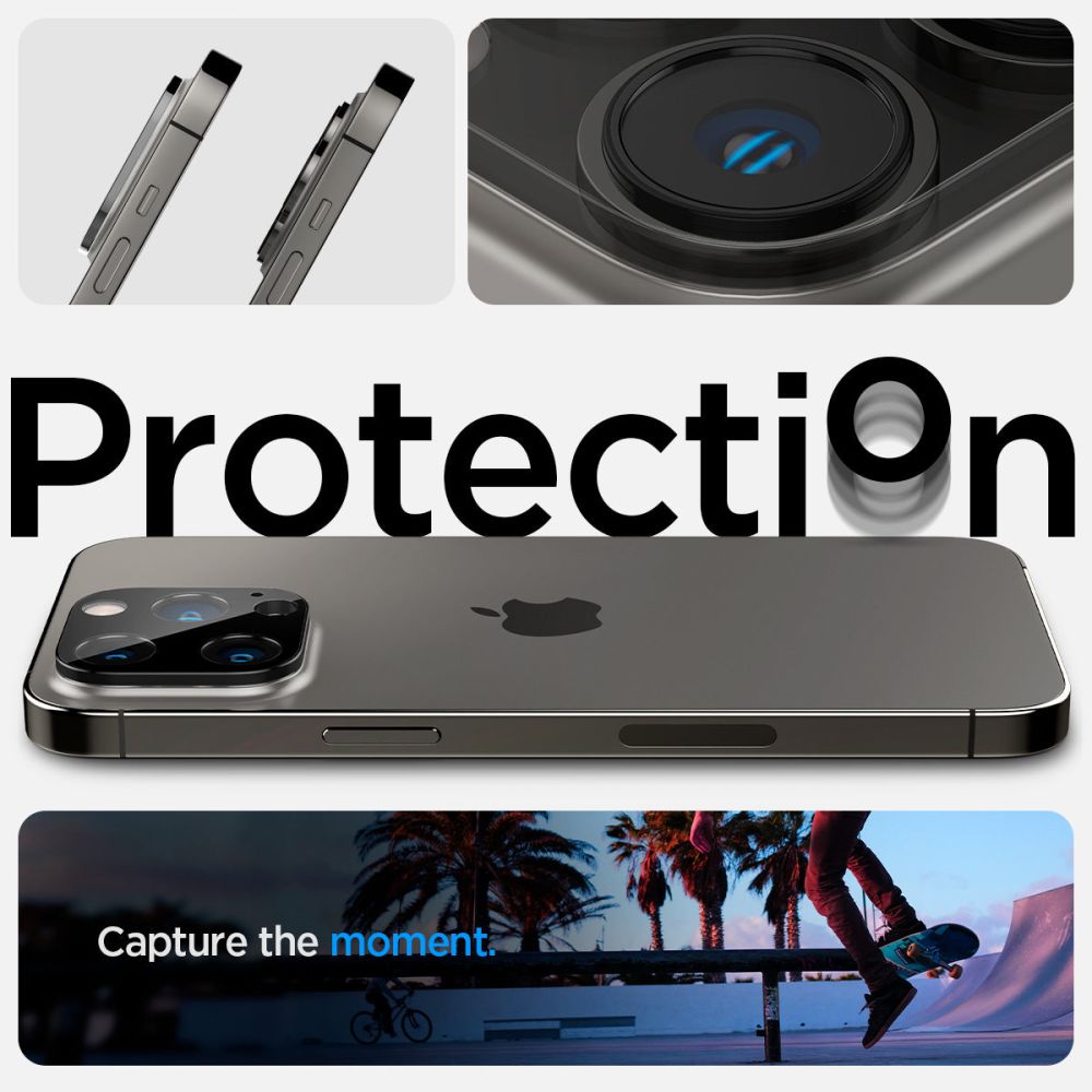 PROTECTION DE L'APPAREIL PHOTO SPIGEN OPTIK.TR PROTECTEUR DE CAMÉRA 2-PACK IPHONE 14 PRO / 14 PRO MAX NOIR
