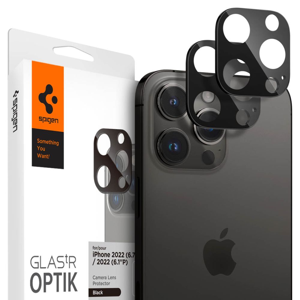 PROTECTION DE L'APPAREIL PHOTO SPIGEN OPTIK.TR PROTECTEUR DE CAMÉRA 2-PACK IPHONE 14 PRO / 14 PRO MAX NOIR