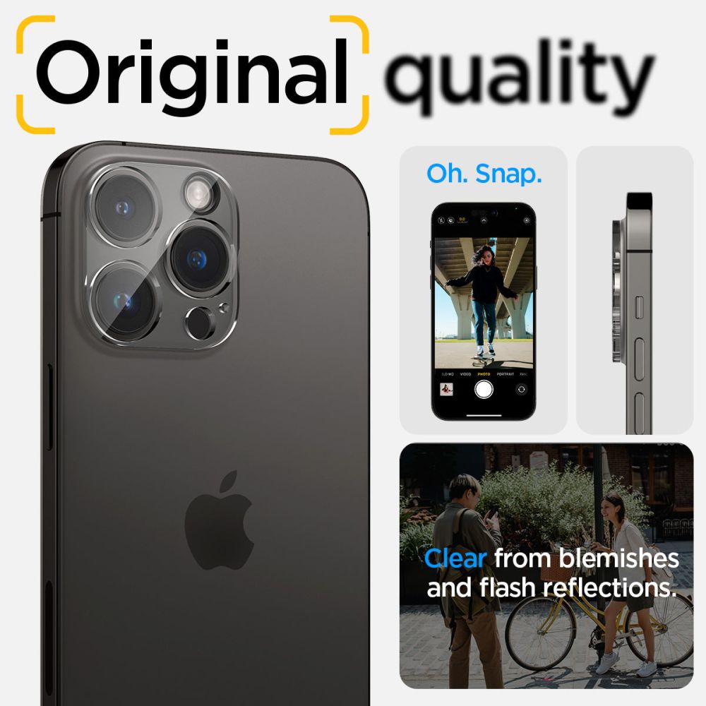 PROTECTION DE L'APPAREIL PHOTO SPIGEN OPTIK.TR PROTECTEUR DE CAMÉRA 2-PACK IPHONE 14 PRO / 14 PRO MAX CRISTAL TRANSPARENT
