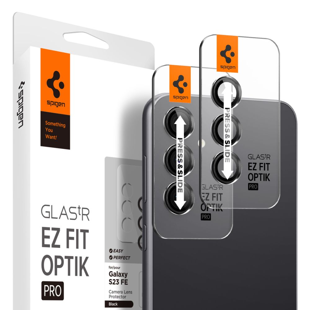 PROTECTION DE L'APPAREIL PHOTO SPIGEN OPTIK.TR "EZ FIT" PROTECTEUR DE CAMÉRA 2-PACK GALAXY S23 FE NOIR
