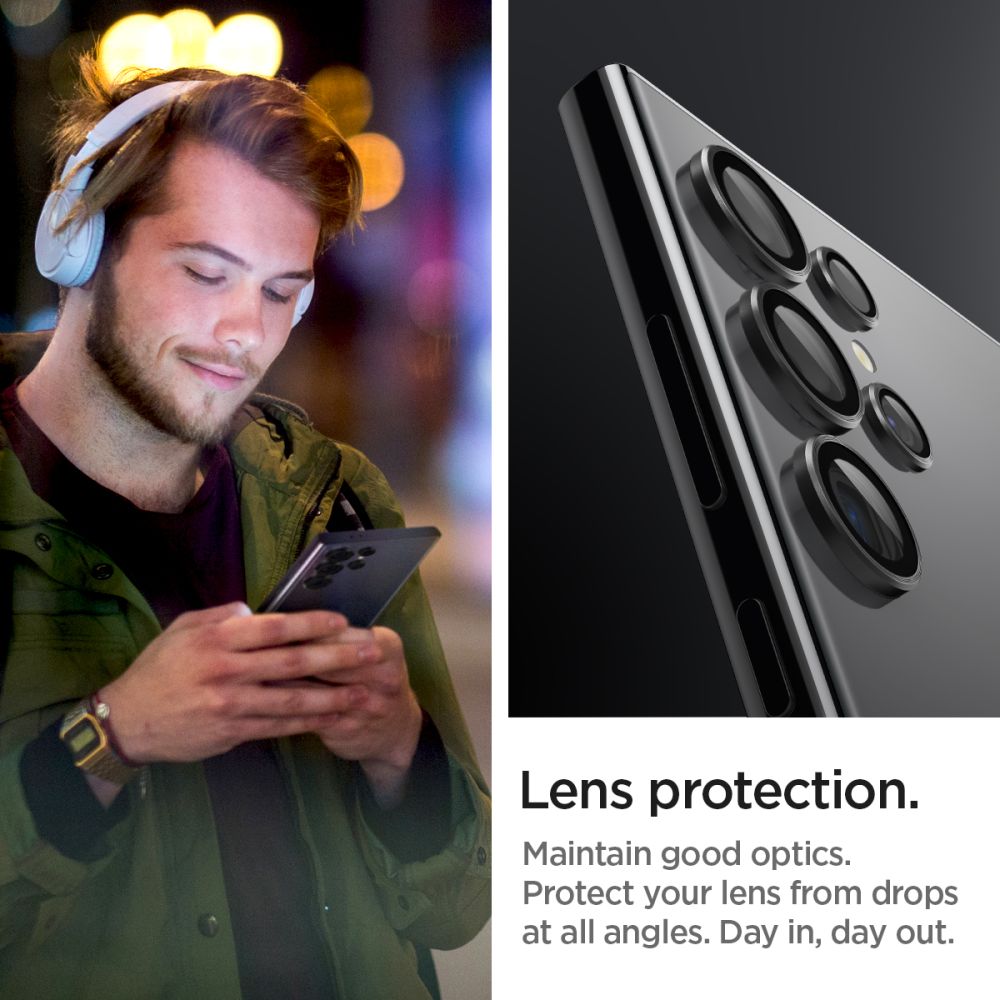 PROTECTION DE L'APPAREIL PHOTO SPIGEN OPTIK.TR "EZ FIT" PROTECTEUR DE CAMÉRA 2-PACK GALAXY S24 ULTRA NOIR
