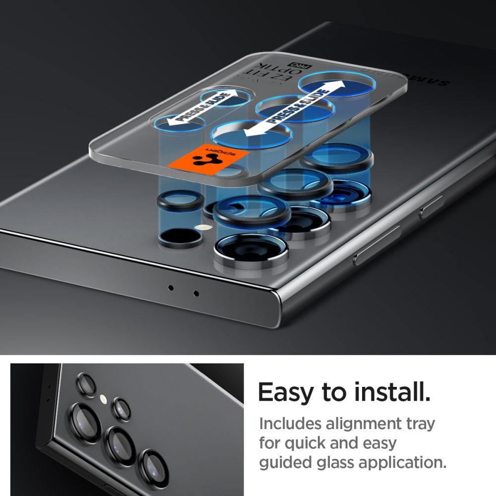 PROTECTION DE L'APPAREIL PHOTO SPIGEN OPTIK.TR "EZ FIT" PROTECTEUR DE CAMÉRA 2-PACK GALAXY S24 ULTRA NOIR