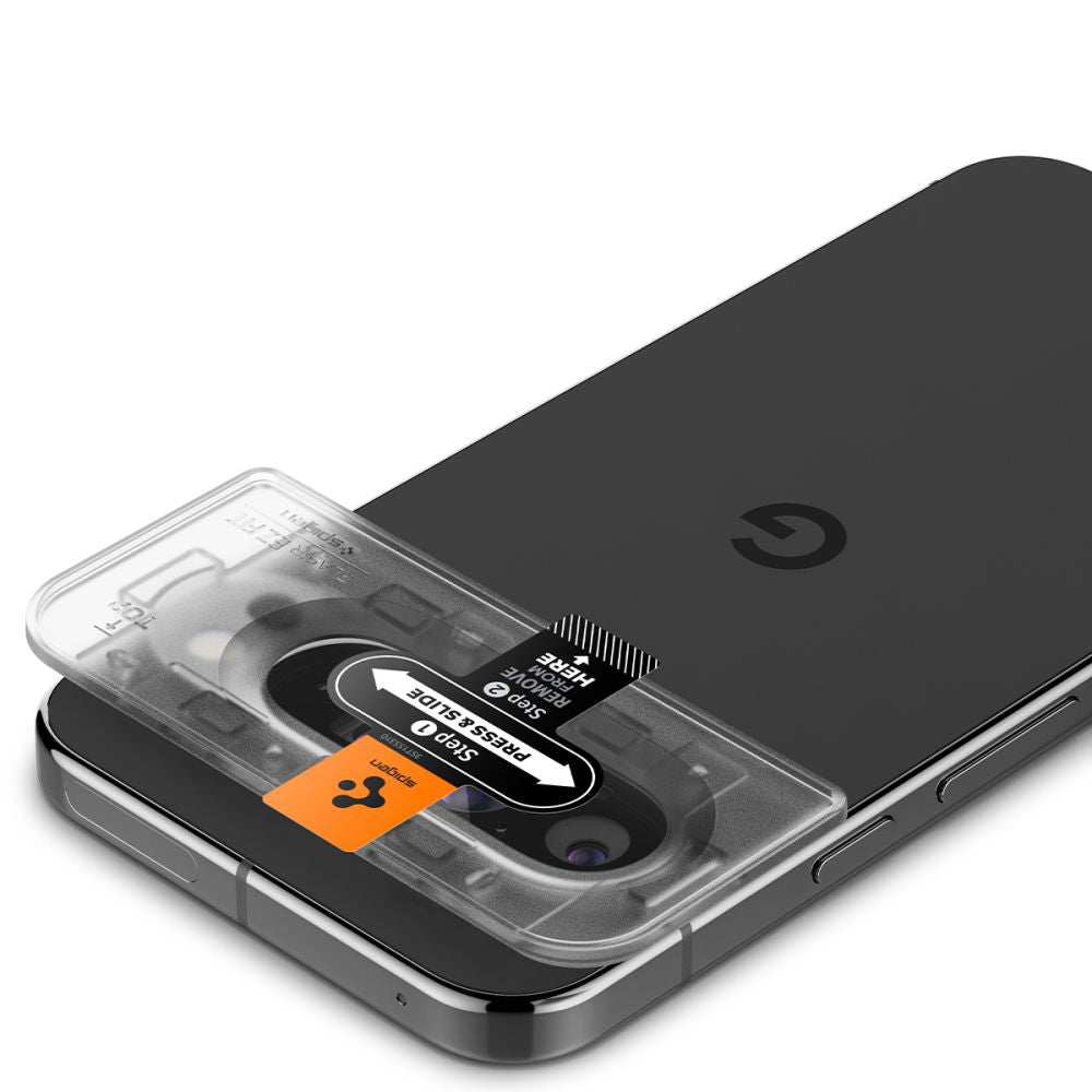 VERRE TEMPERÉ DE PROTECTION POUR LENTILLE D'APPAREIL PHOTO SPIGEN OPTIK.TR "EZ FIT" PROTECTEUR D'APPAREIL PHOTO 2-PACK GOOGLE PIXEL 9 PRO XL TRANSPARENT CRISTAL.