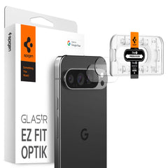 VERRE TEMPERÉ DE PROTECTION POUR LENTILLE D'APPAREIL PHOTO SPIGEN OPTIK.TR "EZ FIT" PROTECTEUR D'APPAREIL PHOTO 2-PACK GOOGLE PIXEL 9 PRO XL TRANSPARENT CRISTAL.