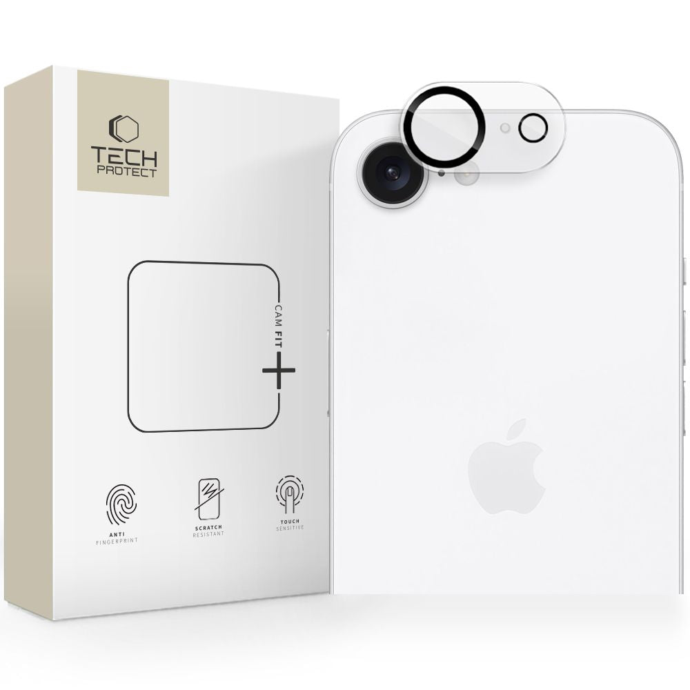 VERRE TEMPERÉ PROTECTEUR POUR LENTILLE D'APPAREIL PHOTO TECH-PROTECT CAM FIT+ IPHONE 16E TRANSPARENT