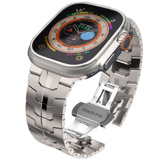 BRACELET DOOP EN ACIER INOXYDABLE POUR APPLE WATCH 6 / 7 / 8 / 9 / 10 / SE / ULTRA 1 / 2 (44 / 45 / 46 / 49 MM) TITANE