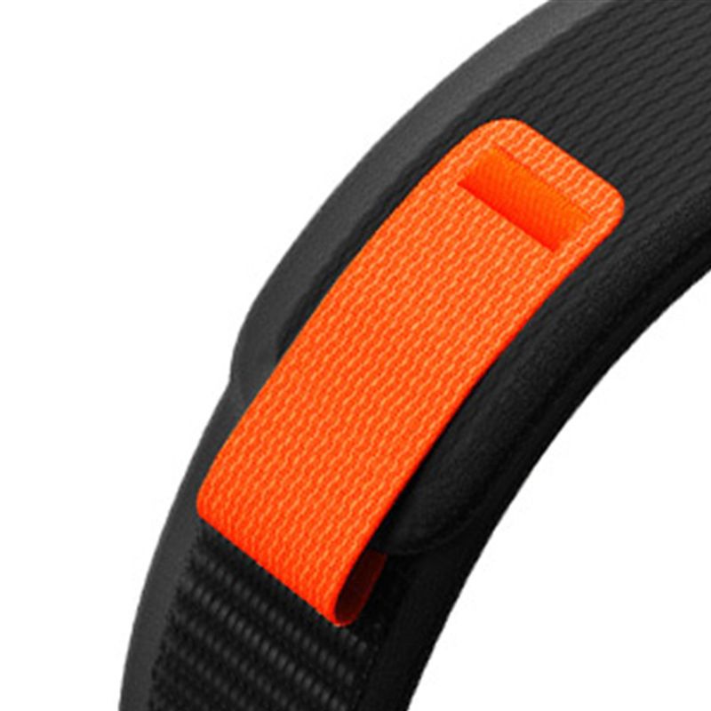 BRACELET EN NYLON POUR GARMIN 26MM FENIX 3 / 5X / 3HR / 5X PLUS / 6X / 6X PRO / 7X HEYBAND NYLON NOIR / ORANGE