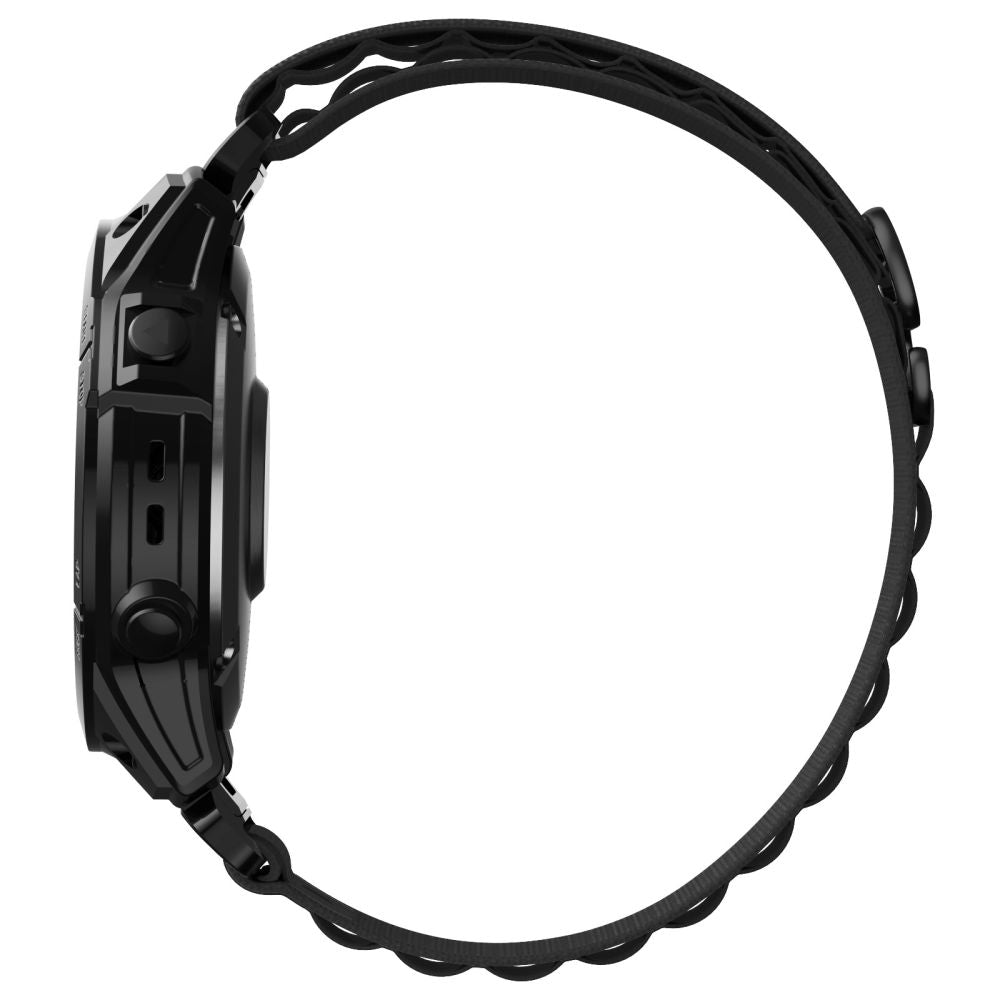 BRACELET EN NYLON POUR GARMIN 22MM FENIX 5 / 6 / 6 PRO / 7 HEYBAND NYLON PRO NOIR