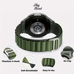 BRACELET EN NYLON POUR GARMIN 22MM FENIX 5 / 6 / 6 PRO / 7 HEYBAND NYLON PRO VERT MILITAIRE
