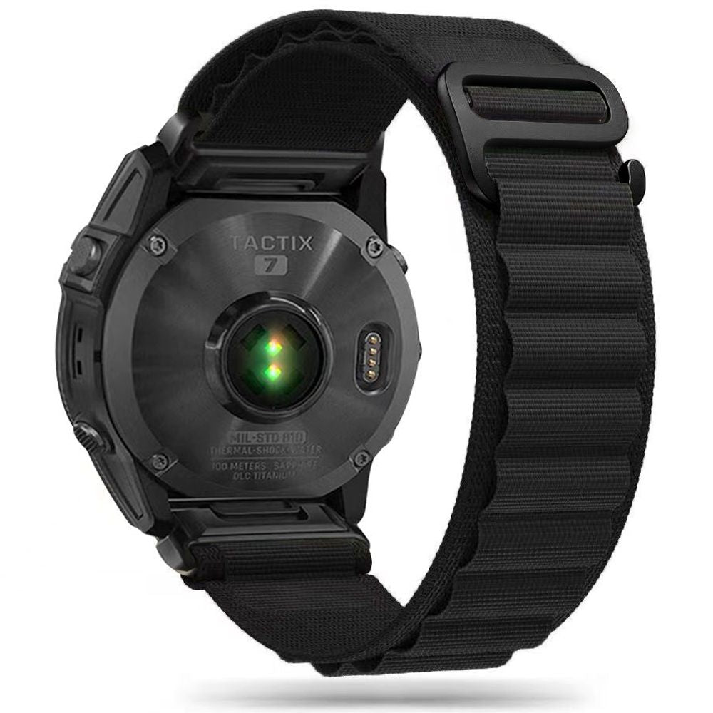 BRACELET EN NYLON POUR GARMIN 22MM FENIX 5 / 6 / 6 PRO / 7 HEYBAND NYLON PRO NOIR