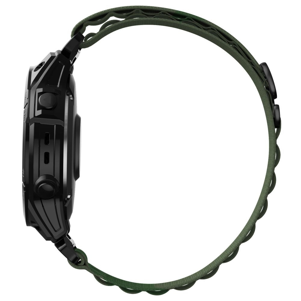 BRACELET EN NYLON POUR GARMIN 22MM FENIX 5 / 6 / 6 PRO / 7 HEYBAND NYLON PRO VERT MILITAIRE