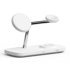 STATION DE CHARGEMENT RINGKE 3EN1 QI2 MAGNETIQUE MAGSAFE CHARGEUR SANS FIL BLANC