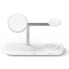 STATION DE CHARGEMENT RINGKE 3EN1 QI2 MAGNETIQUE MAGSAFE CHARGEUR SANS FIL BLANC