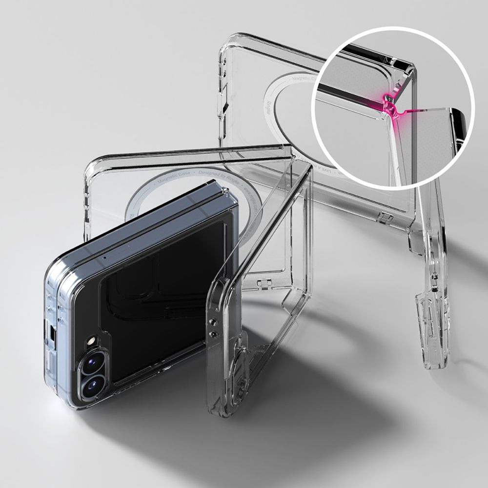 COQUE POUR GALAXY Z FLIP 6 RINGKE FUSION MAGNETIQUE MAGSAFE TRANSPARENTE