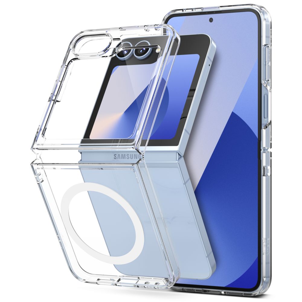 COQUE POUR GALAXY Z FLIP 6 RINGKE FUSION MAGNETIQUE MAGSAFE TRANSPARENTE