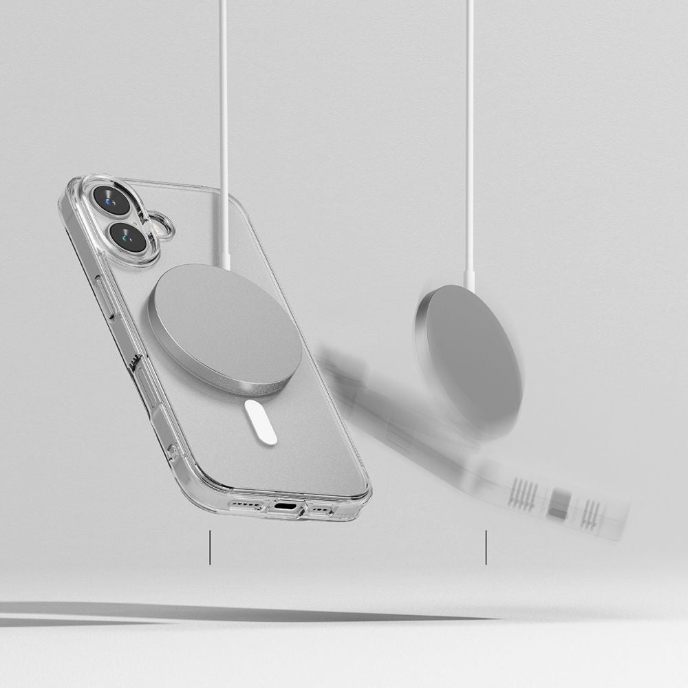 COQUE RINGKE FUSION MAGNETIQUE MAGSAFE IPHONE 16 MATTE TRANSPARENT