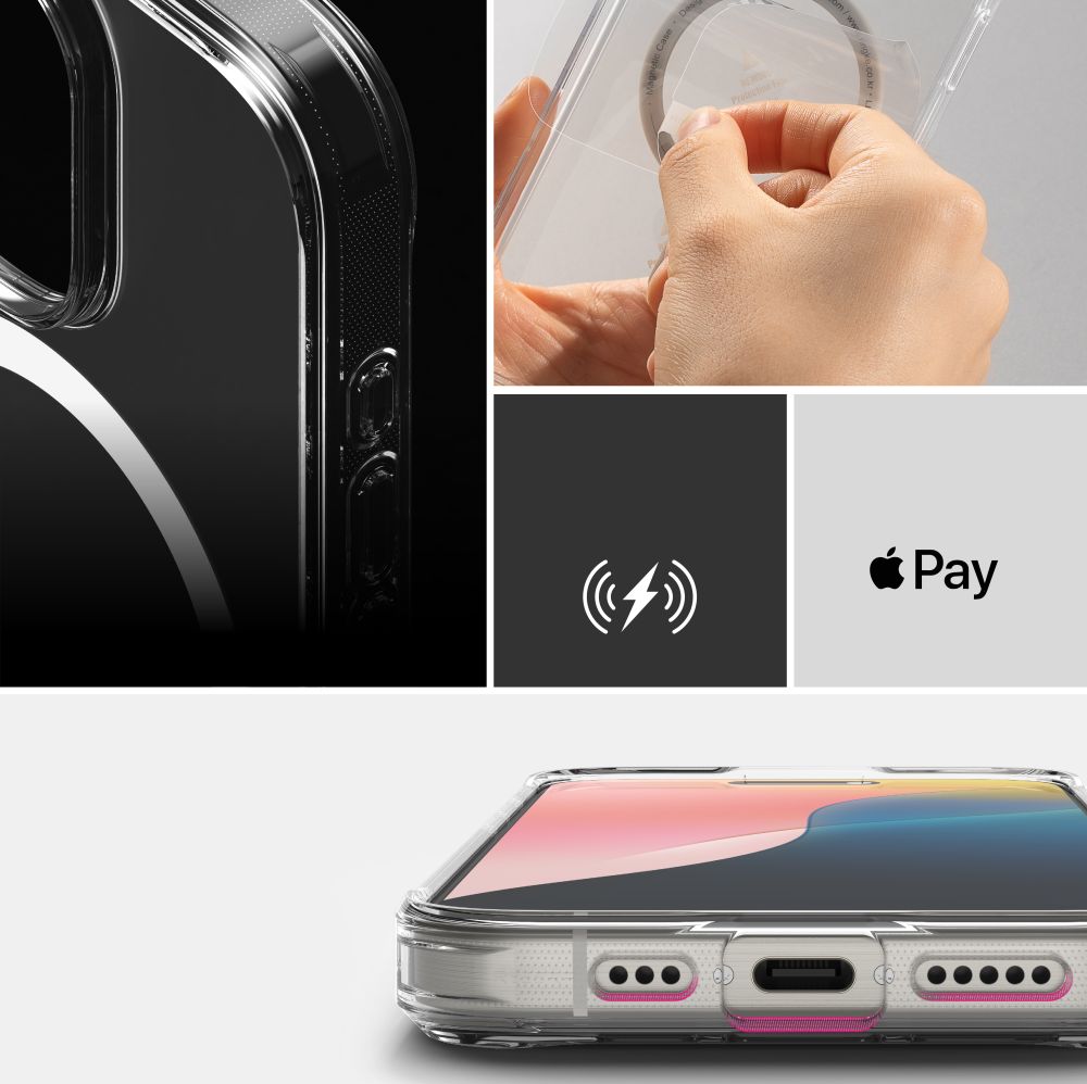 COQUE RINGKE FUSION MAGNETIQUE MAGSAFE IPHONE 16 PRO MATTE TRANSPARENT