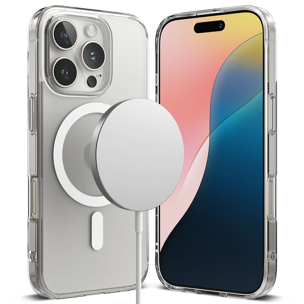 COQUE RINGKE FUSION MAGNETIQUE MAGSAFE IPHONE 16 PRO MATTE TRANSPARENT