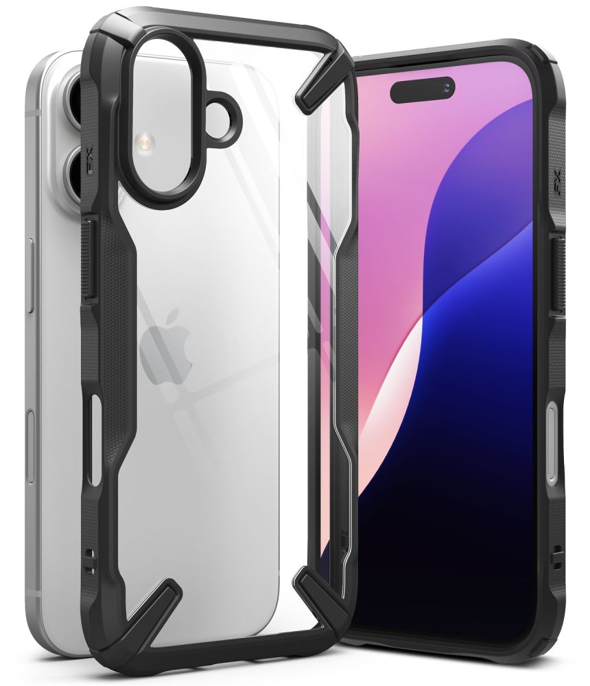 COQUE POUR IPHONE 16 RINGKE FUSION X NOIRE