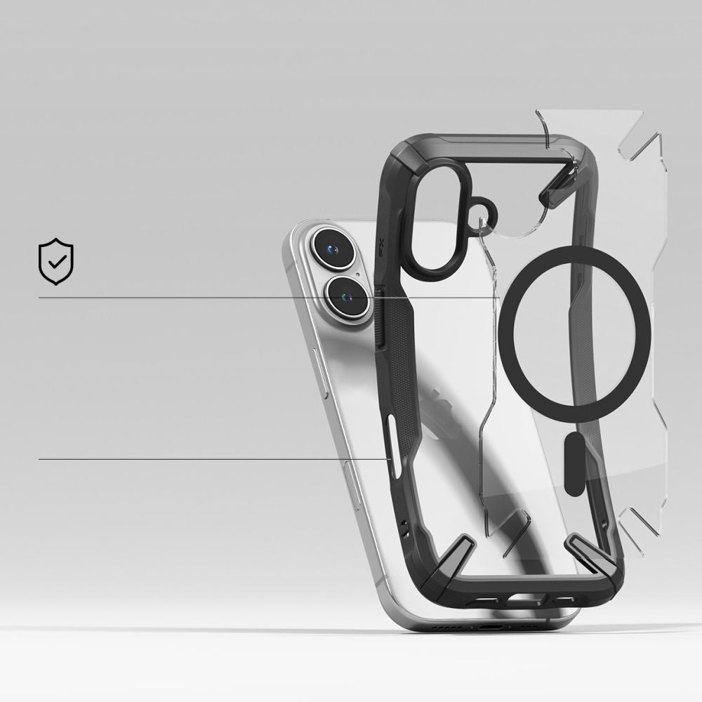 COQUE RINGKE FUSION X MAGNETIQUE MAGSAFE IPHONE 16 NOIRE