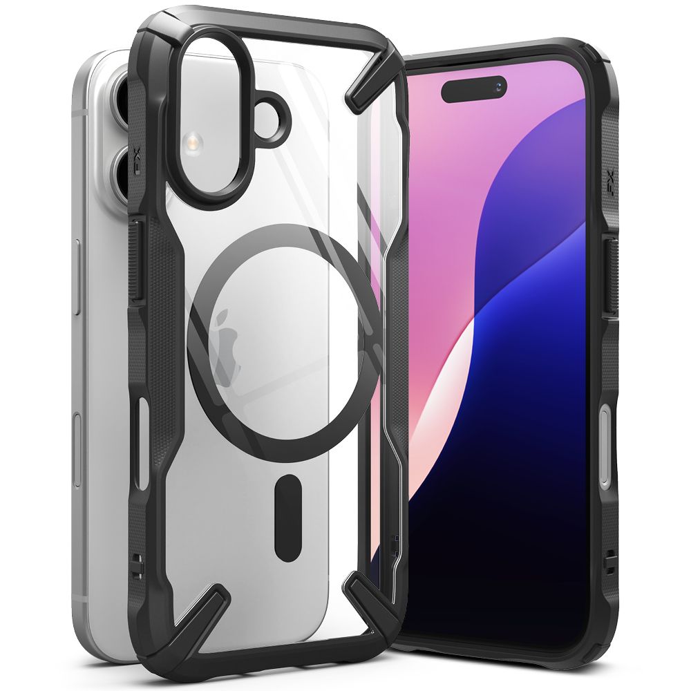COQUE RINGKE FUSION X MAGNETIQUE MAGSAFE IPHONE 16 NOIRE