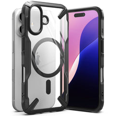 COQUE RINGKE FUSION X MAGNETIQUE MAGSAFE IPHONE 16 NOIRE
