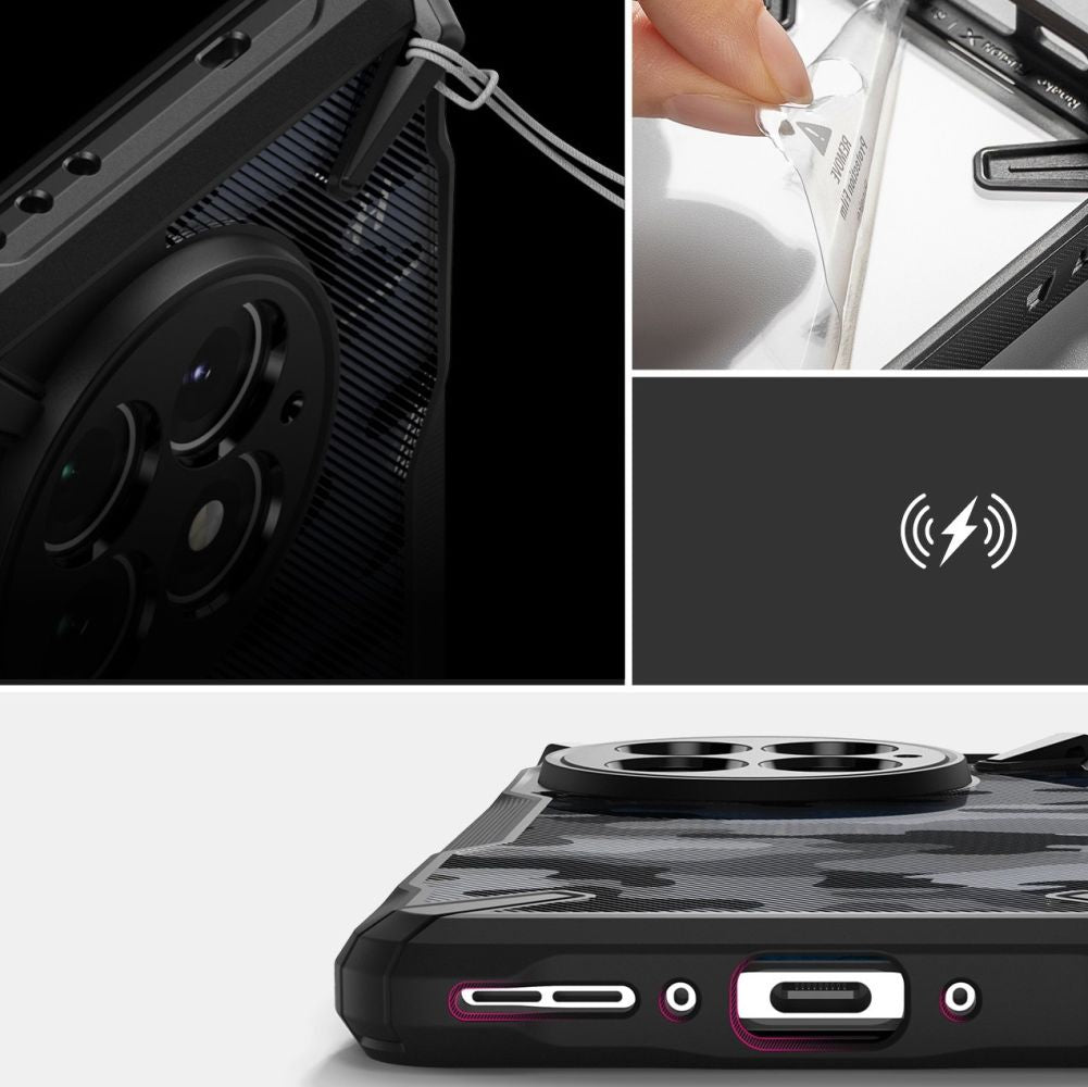 COQUE RINGKE FUSION X ONEPLUS 13 CAMO NOIR
