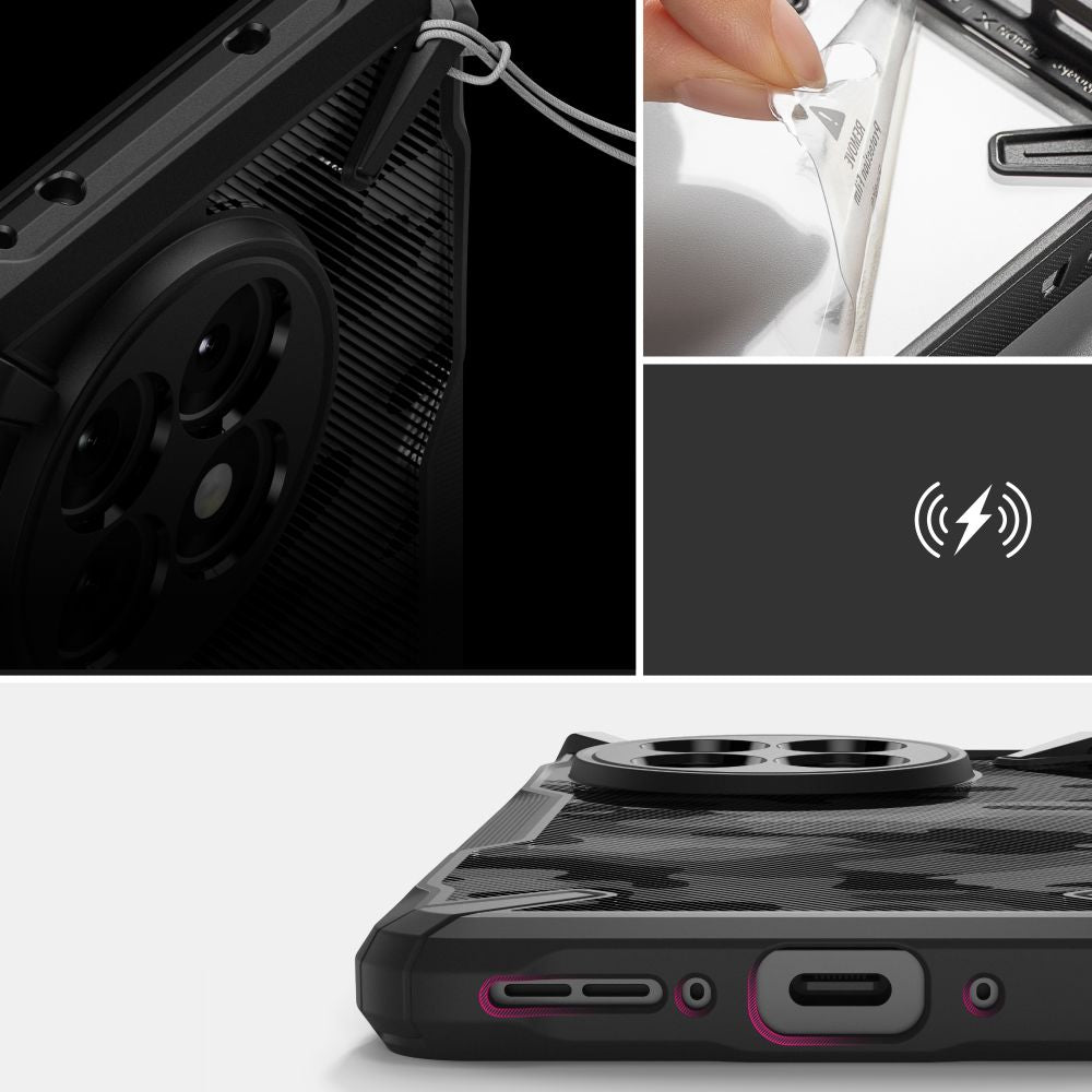 COQUE RINGKE FUSION X ONEPLUS 13R CAMO NOIR