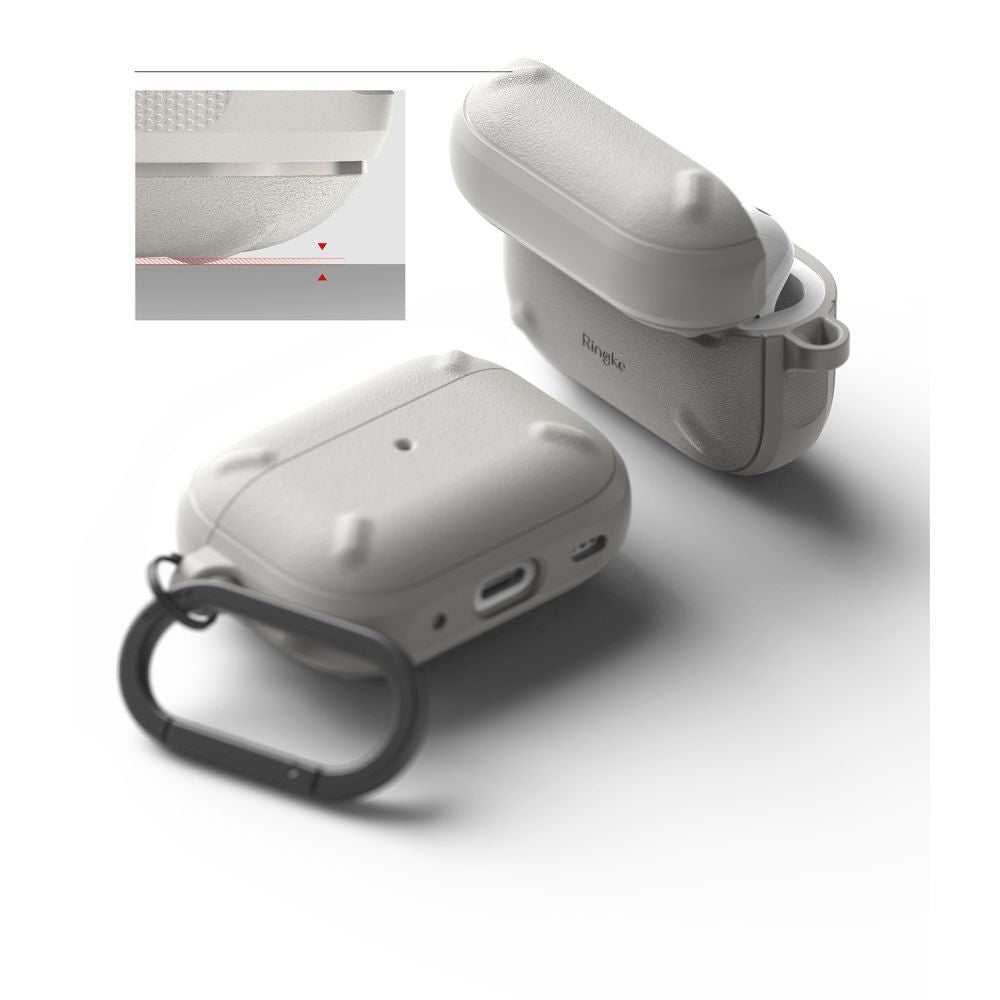 COQUE RINGKE ONYX POUR APPLE AIRPODS PRO 1 / 2 GRIS CHAUD