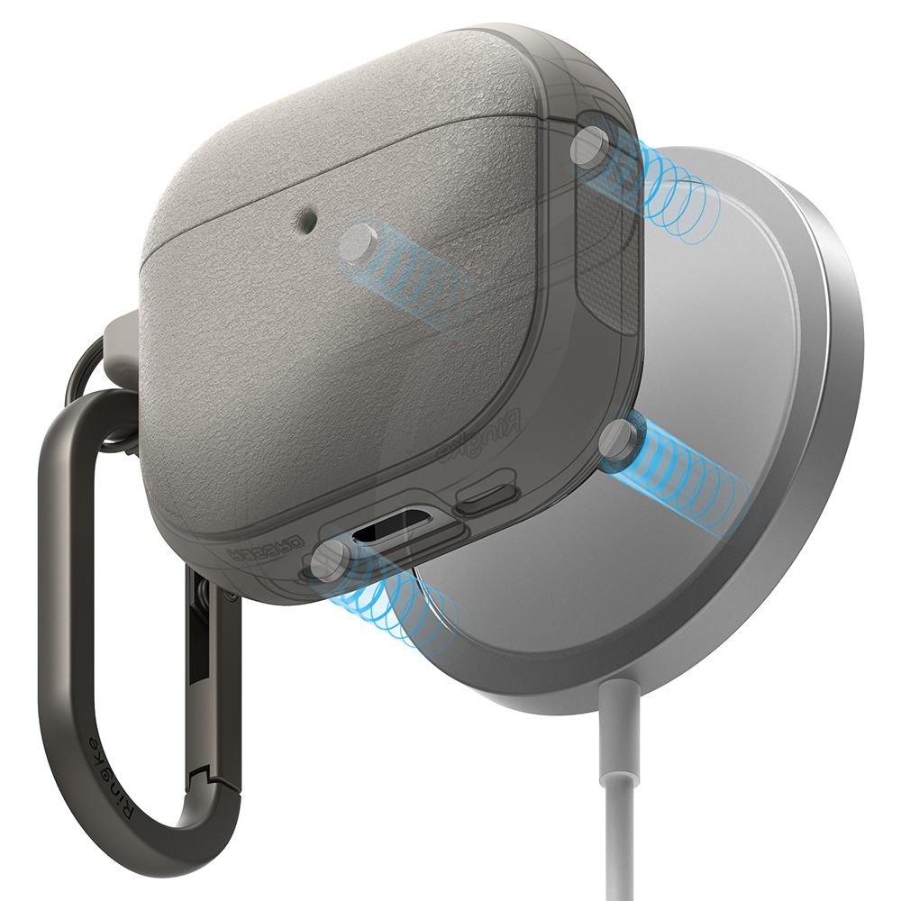 COQUE RINGKE ONYX MAGNETIQUE MAGSAFE APPLE AIRPODS 4 GRIS CHAUD