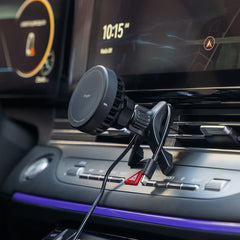 Support de téléphone pour voiture avec chargement sans fil Ringke Peltier QI2 magnétique MagSafe, support de ventilation, chargeur sans fil 15W noir.