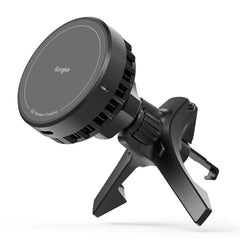 Support de téléphone pour voiture avec chargement sans fil Ringke Peltier QI2 magnétique MagSafe, support de ventilation, chargeur sans fil 15W noir.