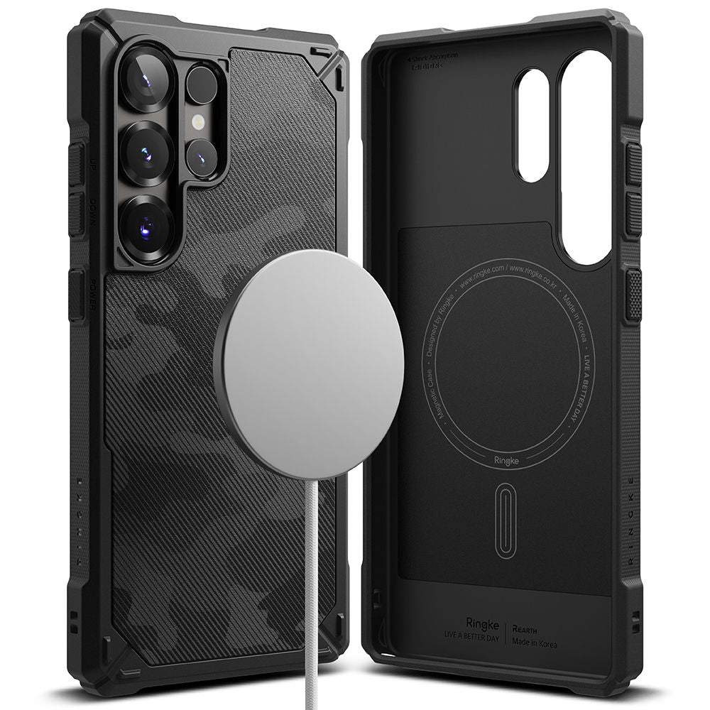 COUVERTURE RINGKE RUGGED GEAR MAGNETIQUE MAGSAFE GALAXY S25 ULTRA CAMOUFLAGE NOIR
