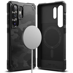 COUVERTURE RINGKE RUGGED GEAR MAGNETIQUE MAGSAFE GALAXY S25 ULTRA CAMOUFLAGE NOIR