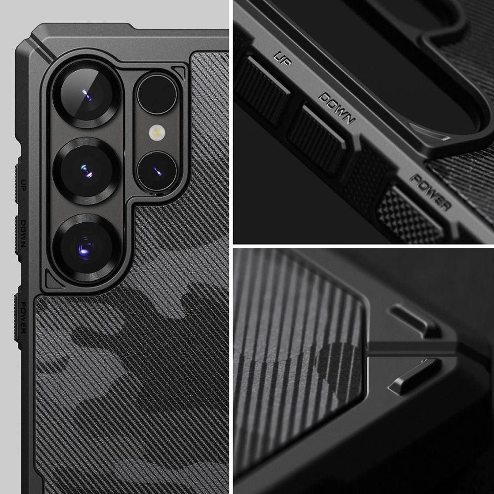 COUVERTURE RINGKE RUGGED GEAR MAGNETIQUE MAGSAFE GALAXY S25 ULTRA CAMOUFLAGE NOIR