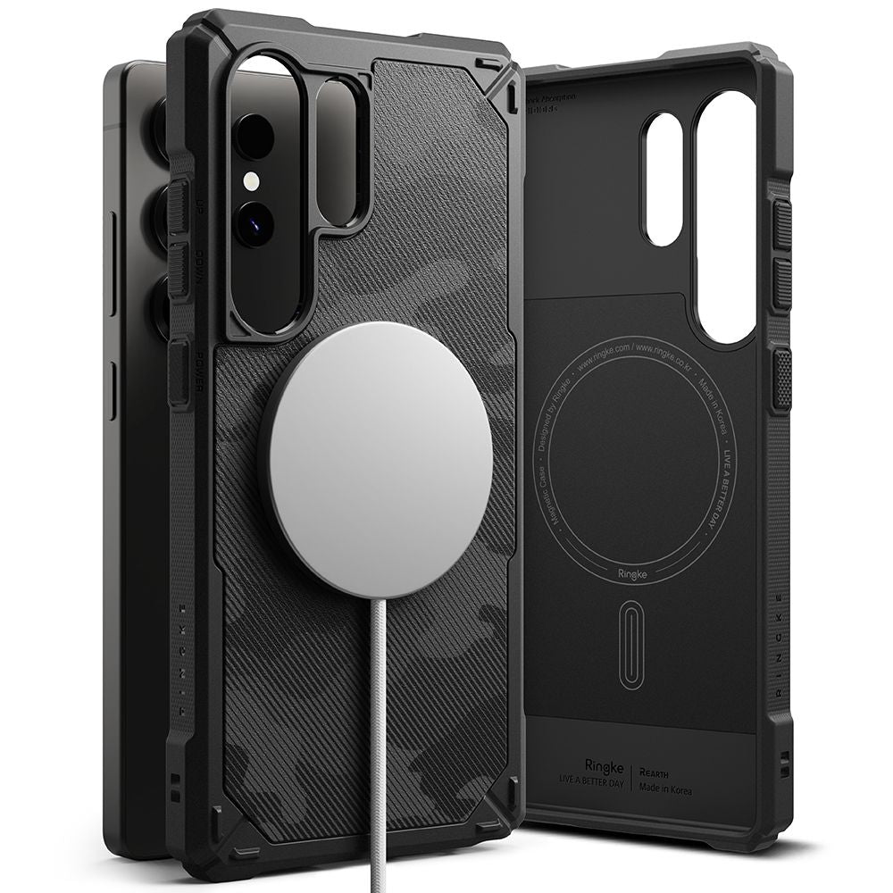 COUVERTURE RINGKE RUGGED GEAR MAGNETIQUE MAGSAFE GALAXY S25 ULTRA CAMOUFLAGE NOIR