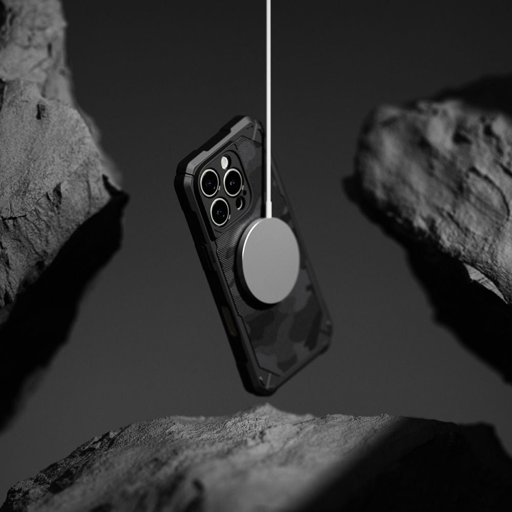 COUVERTURE RINGKE RUGGED GEAR MAGNETIQUE MAGSAFE IPHONE 16 PRO CAMOUFLAGE NOIR