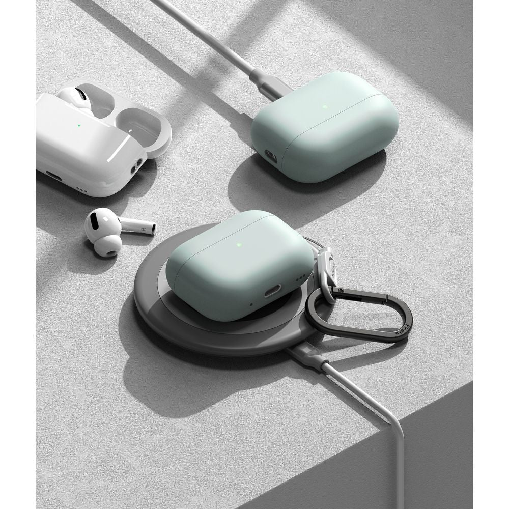 COQUE RINGKE SILICONE APPLE AIRPODS PRO 1 / 2 SEAFOAM